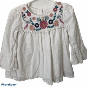 - Artisan NY White Embroidered Floral At Top 2T